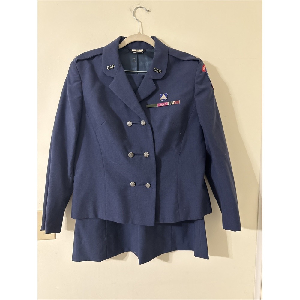 Vintage Civil Air Patrol Dress Jacket & Skirt W/ Insignia Patches Badge